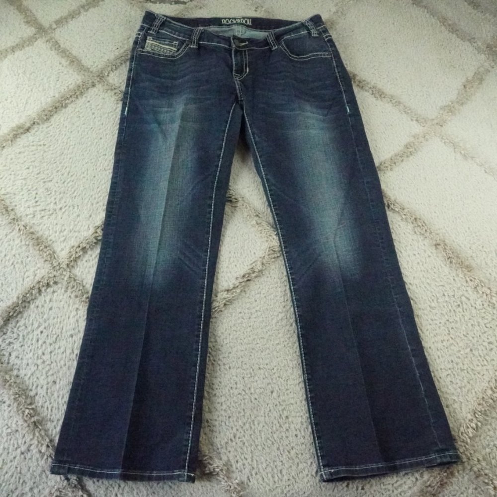 Rock & Roll Cowgirl Riding Jeans Womens 33x32 Western Rancher Rodeo Wear